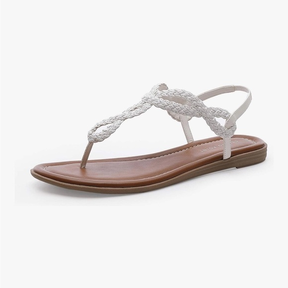 NWT White Braided Sandals Size 10 - Picture 2 of 8